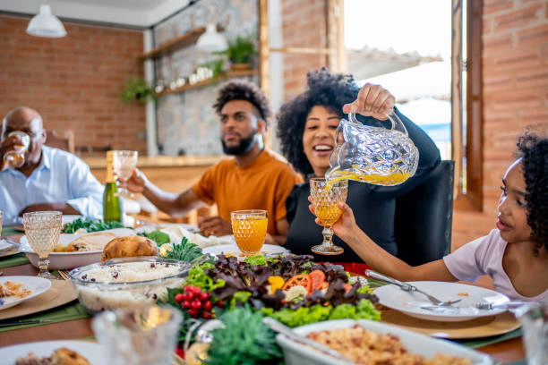 Family together for Christmas lunch