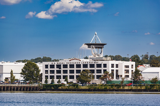 Washington, DC USA - August 30, 2016: US Naval Research Laboratory building from the Potomac River