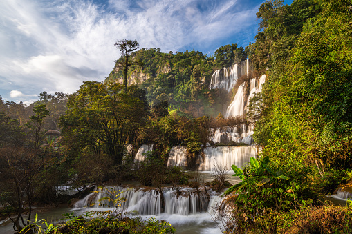 Huay Mae Khamin Waterfall Waterfall paradise Travel all year at Kanchanaburi, Thailand.