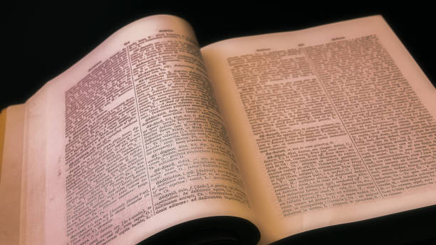 istock 25.11.2022 Istanbul Turkey Ancient Latin, Greek- English Dictionary  open page view 1447020344