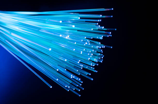 Fiber optical cables stock photo