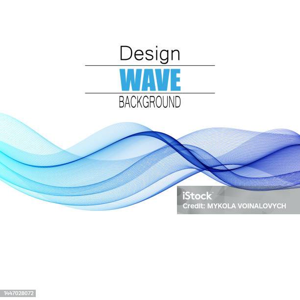 Side Wave Vector Blue Vector Horizontal Wave On White Background Design Element Stock ...