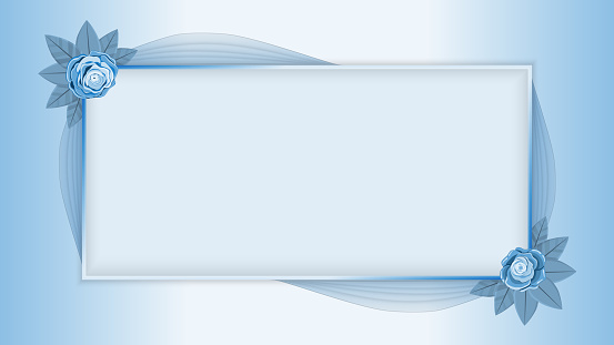 Blue Rose Frame Vector Blue Rose Flower Frame Isolated Vector Illustration Stock Illustration ...
