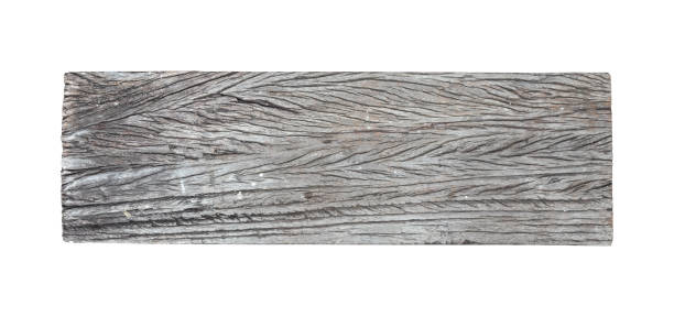 istock Old wooden sign board isolated on white background 1447031083