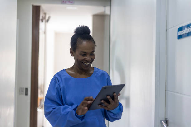 istock Black female doctor using tablet at hospital 1447032344