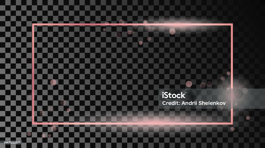 Rectangular Glow Frame Rose Gold Glowing Rectangular Shape Frame Stock Illustration - Download ...