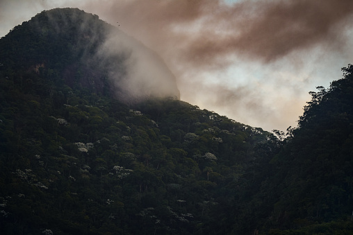 Dramatic clouds at twilight on the Pedra do Conde