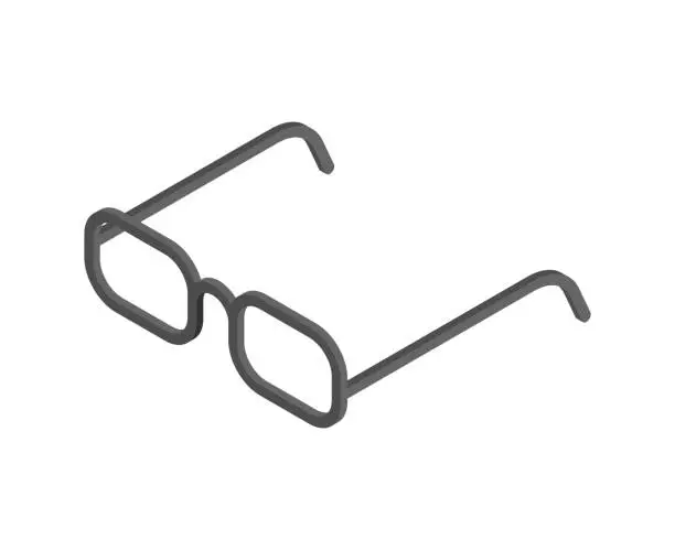Vector illustration of Glasses isometric style isolated. spectacles Vector illustration