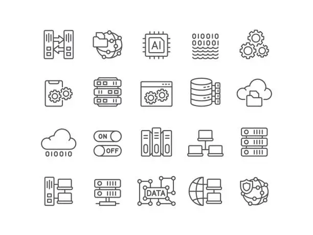 Vector illustration of Data Center Icons