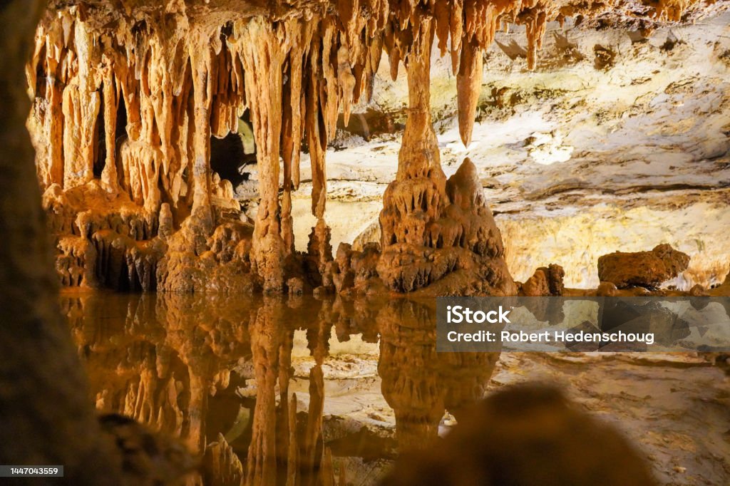 Cavern reflection Luray caverns Adventure Stock Photo