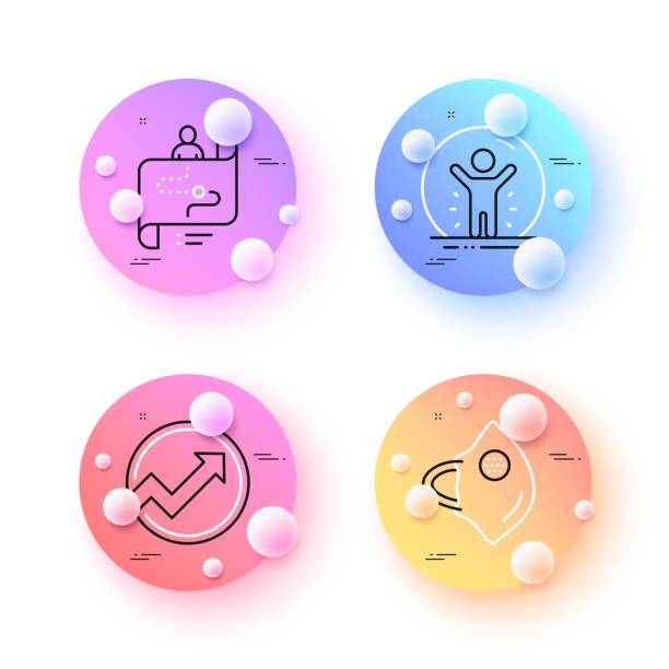 istock Journey path, Medical mask and Audit minimal line icons. For web application, printing. Vector 1447049761