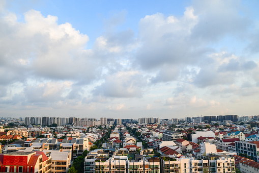 High view of the Joo Chiat and Katong district in Singapore