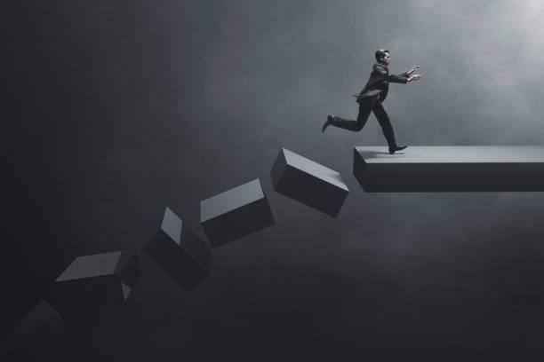 istock Business man escape 3d illustration 1447053348