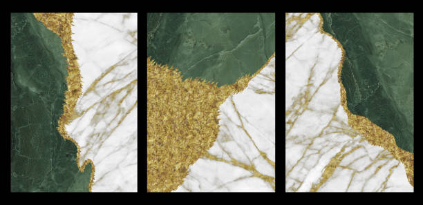 istock 3d abstract marble wallpaper for wall decor. Canvas resin geode and abstract art, functional art, like watercolor geode painting. golden, white and green background. 1447055098