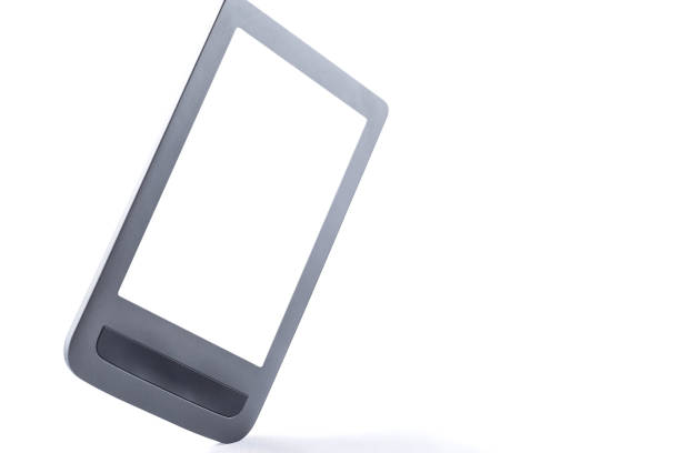 Gray e-book with copy-space on screen, isolate on white background