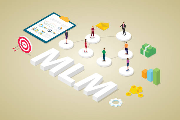 multi-level marketing business concept with team people scheme binary tree concept with money and isometric modern flat style - vector multi-level marketing business concept with team people scheme binary tree concept with money and isometric modern flat style - vector illustration multi level marketing stock illustrations