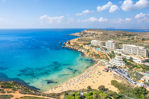 Landscape with Paradise bay beach, Malta