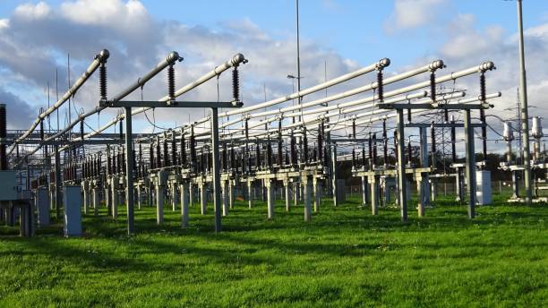 istock Substation with switchgear and power transformers. 1447071750