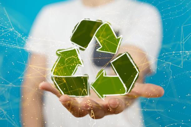 istock Green world power in hand recycling 1447073070