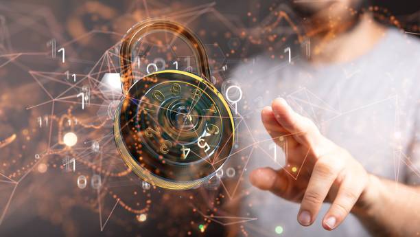 istock 3D sign of Information technology protection, secure access, encryption against cyber 1447073081