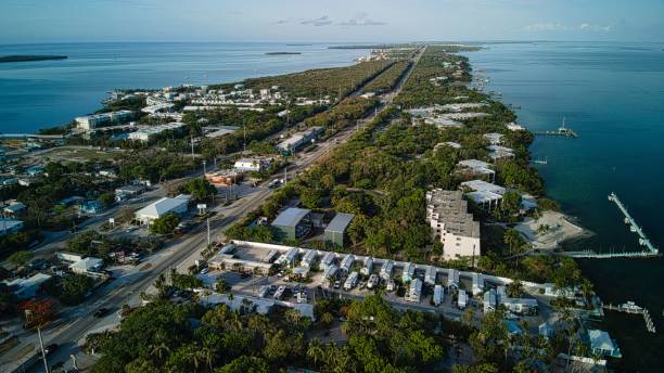 Aerial view of Key Largo in Florida, USA An aerial view of Key Largo in Florida, USA key largo stock pictures, royalty-free photos & images