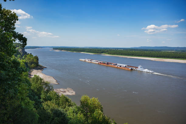 Coal Barge on the Mississippi River