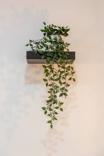 istock Artificial green plant on the wall, vertical shot 1447076497