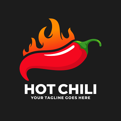 Hot chili logo vector. Red chili logo vector