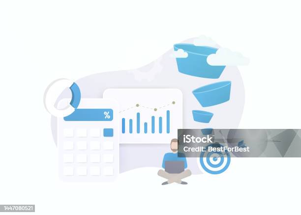 Customer Conversion Rate Lead Generation Concept With Calc Analytics ...