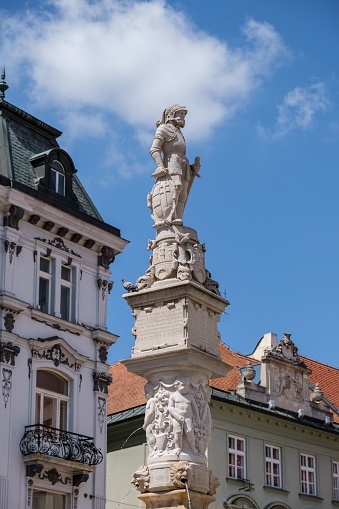 The Maximilian's Fountain in Old Town Square, Bratislava, Slovakia