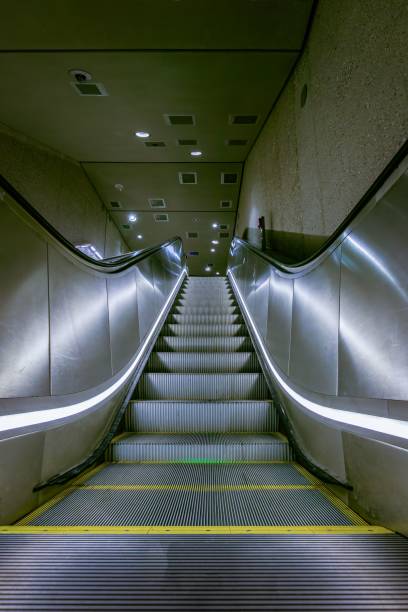istock Vertical shot of an escalator 1447083180
