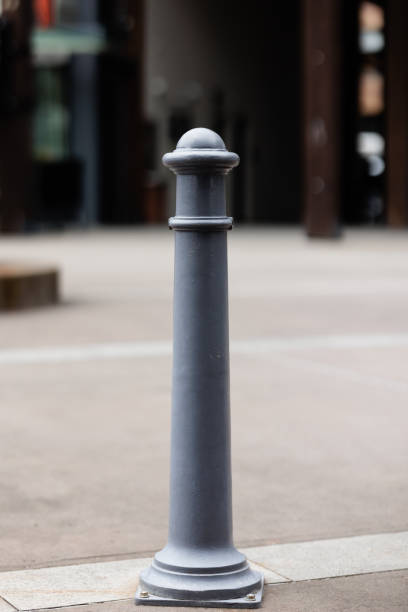 istock Gray metal bollard 1447084040