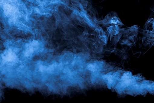 The mysterious smoke overlay on the black background