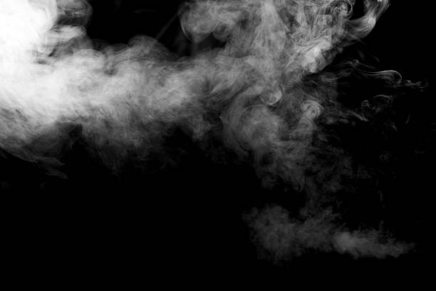 istock Mysterious smoke overlay on the black background 1447085659