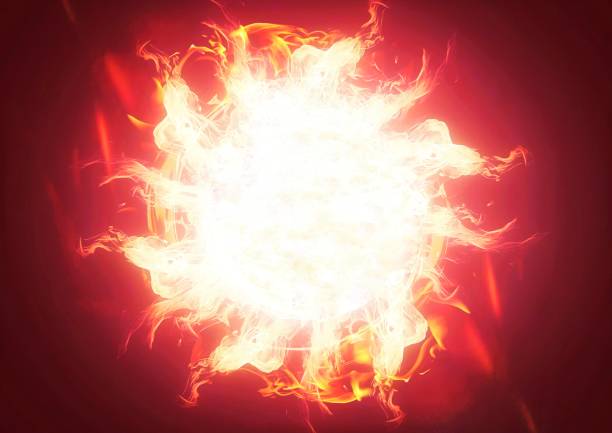 istock 3d illustration of a burning red fireball 1447086647