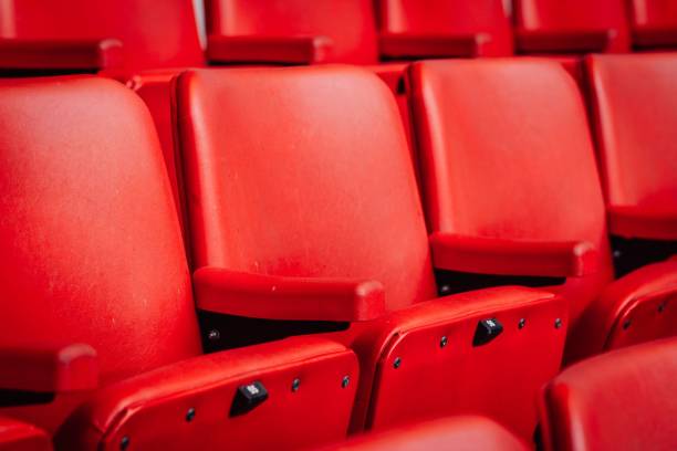 istock Closeup shot of an red and empty auditorium seats 1447089005