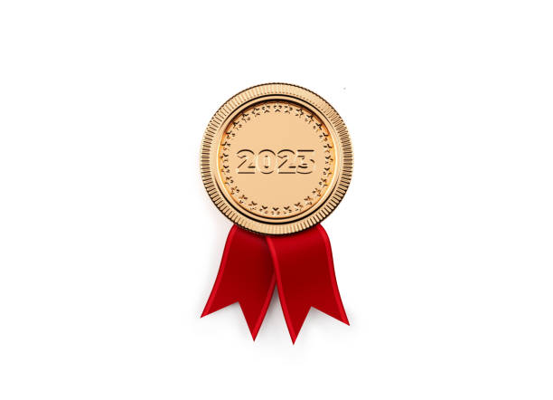 2023 new year concept award medal on white color background