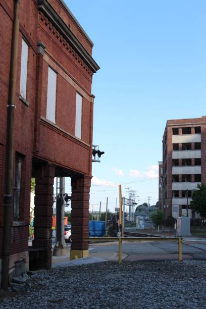 istock Low angle view of modern buildings on a sunny day 1447090593