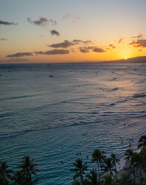 istock Beautiful sunset over the sea 1447092235