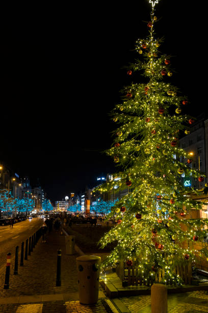 istock Wenceslas square at Christmas time, Prague, Czech Republic 1447100589
