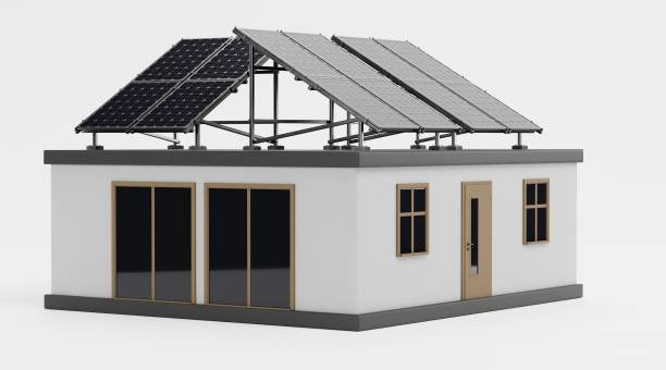 istock Realistic 3D Render of Solar House 1447104168