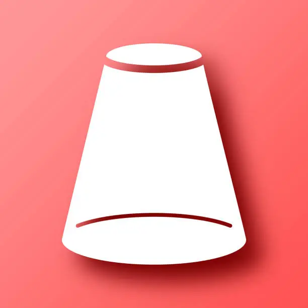 Vector illustration of Cone. Icon on Red background with shadow