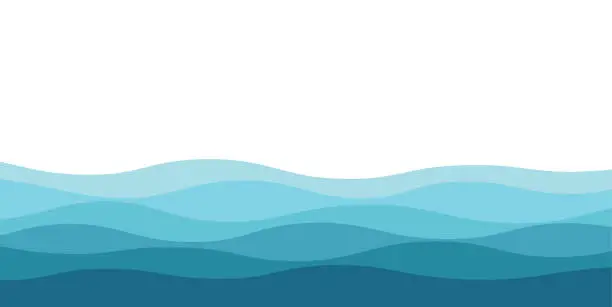 Vector illustration of Abstract blue wave