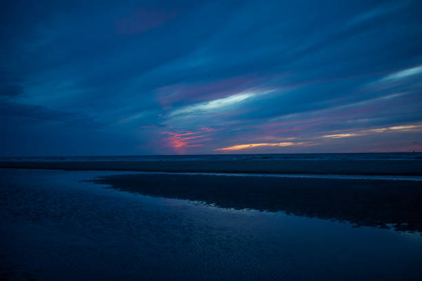 A dark Dutch seascape coastline