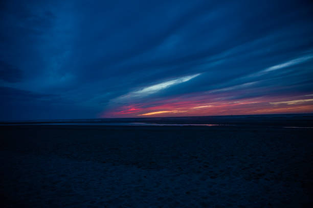 A dark Dutch seascape coastline