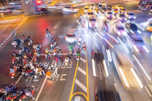 istock Busy Streets in Bangkok at night 1447116221
