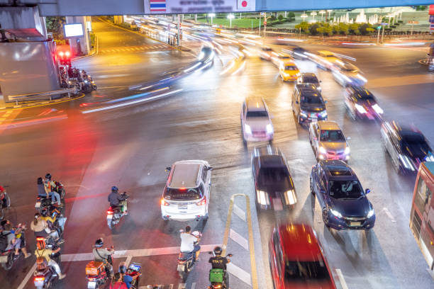 istock Busy Streets in Bangkok at night 1447116333