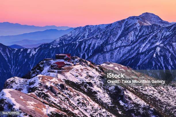 Omote Ginza Traverse Trail From Mt Tsubakuro To Mt Yarigatake In The Northern Alps At Sunset Stock Photo - Download Image Now