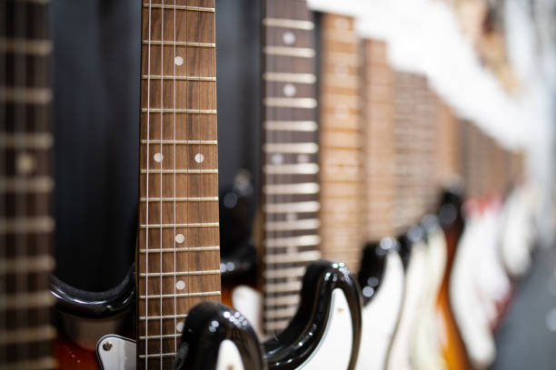 istock Many electric guitars lined up 1447126108