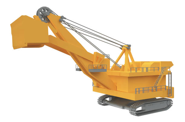 istock Huge excavator isolated on white background 1447127725